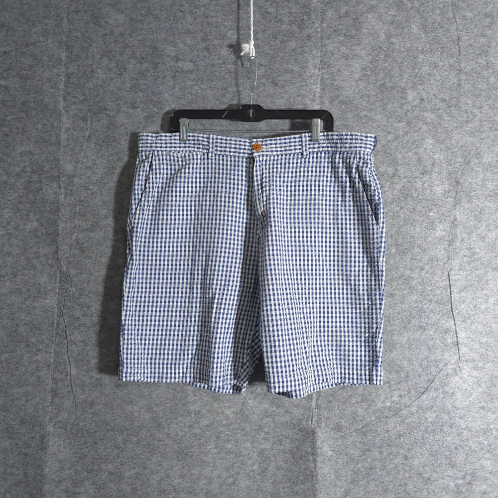 Tommy Hilfiger Seersucker Classic Fit Shorts Mens 40 Blue White Gingham